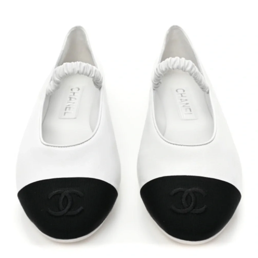 Chanel Cruise 2024 Lambskin Grosgrain Cap Toe Ballerina Flats w/ Leg Warmers 39 - Picture 12 of 15